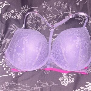 Victoria's Secret Purple Lace Bra with Pink Accents